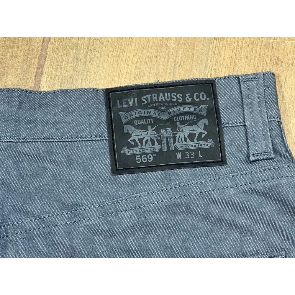 Levis 569 Loose Straight Shorts Mens 33 Grey Denim Relaxed Fit Casual Summer